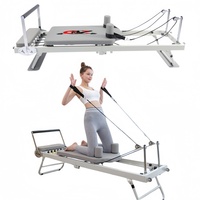 Matériel de Yoga Portable en Acier Pliable avec Roues pour Entraînement Pilates et Renforcement du Corps à Domicile – Exclusivité Transfrontalière