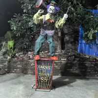 Boîte lumineuse électrique, accessoires de clown d'horreur d'Halloween, sons effrayants, lumière électrique, fantôme lumineux, animatronique animé en extérieur