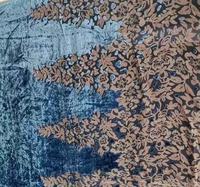 Tissu en velours brûlé mélangé de soie et de viscose
