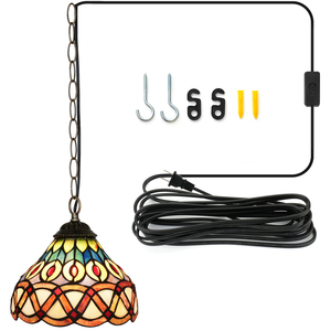 Nhà Máy Giá hiện đại kính màu mặt dây chuyền đèn Edison Bóng Đèn Tiffany phong cách nghệ thuật đèn mộc mạc nhỏ <span class=keywords><strong>Led</strong></span> ánh sáng mặt dây chuyền lịch thi đấu - Product Image 4