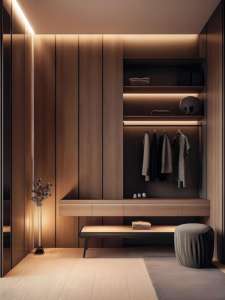 Armoires modernes et légères en MDF de luxe Meuble vestiaire portable et pliant pour chambre à coucher et salon à la maison ou à l'hôtel - Product Image 4