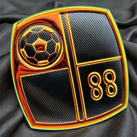 Badges en TPU personnalisés en gros, écologiques, lavables, thermocollants, pour vêtements de sport, avec logo d'équipe/club en relief 3D imprimé (cœur, fleur)