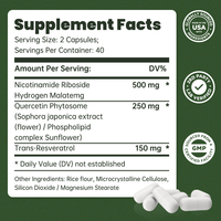 Capsules de Nicotinamide Riboside Liposomal NAD, complément de santé anti-âge pour stimuler l'énergie et l'immunité