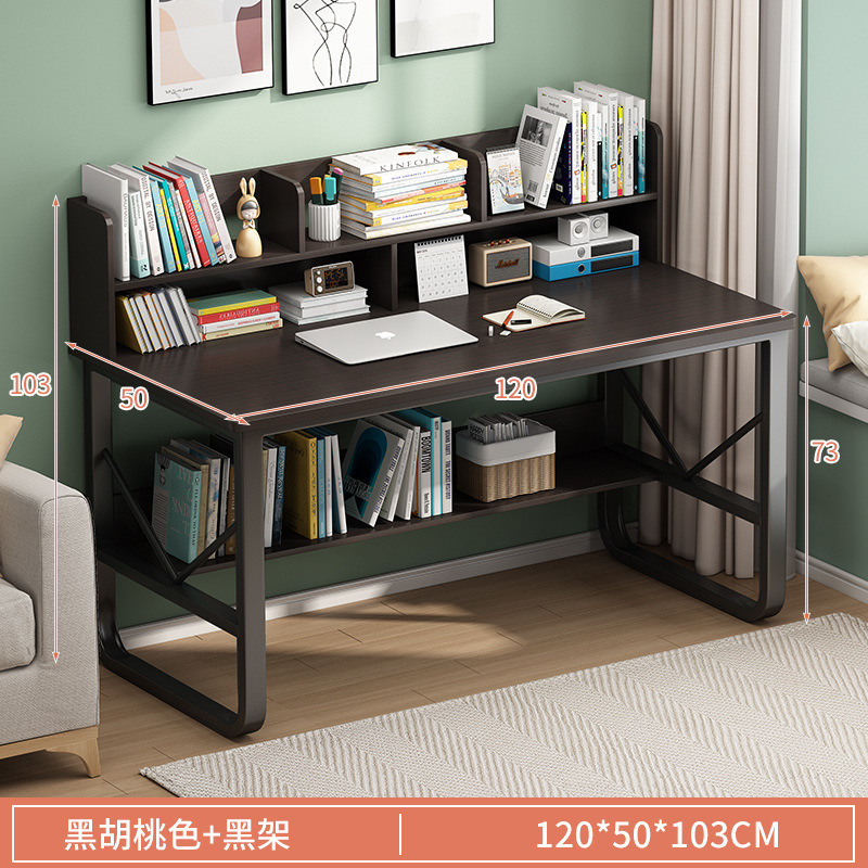 [Upgraded with bookshelf] 120cm Black Walnut Wood Shelf