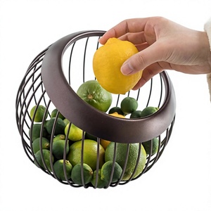 Fine Quality Modern Metal <b>Wire</b> <b>Storage</b> <b>Basket</b> Circle Shape Eco-Friendly Home Decoration Organized Neatening Solution - Product Image 3