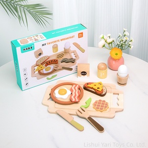 YARI Nuovo Design Set Colazione Giocattolo per Bambini in Legno Naturale con Vassoio per Tagliare Cibo e Giocare - Product Image 2