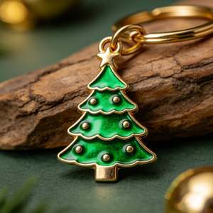 Porte-clés en métal personnalisé pour Noël, porte-clés en émail doux pour les programmes de cadeaux de fin d'année et les articles promotionnels de marque - Product Image 3