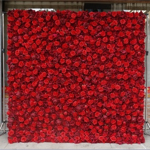 Parete del fiore della rosa rossa 3-D pannello artificiale casa negozio festa festa decorazione della parete foto sfondo floreale della parete Rose per la festa della mamma - Product Image 2