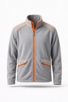 Veste polaire personnalisée pour uniformes scolaires, col montant, fermeture éclair intégrale, poches passepoilées, manteau, uniforme de bureau, vêtement d'extérieur d'entreprise