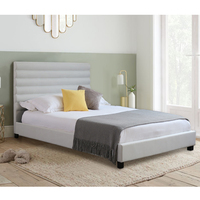 Base de Cama Moderna Tapizada en Terciopelo Gris, Tamaño Queen, Plataforma, Fácil Montaje, Ideal para Apartamentos de Alquiler