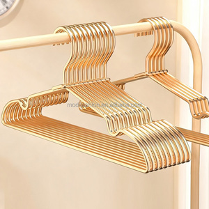 Cintres robustes classiques en acier inoxydable doré et argenté antidérapants pour l'organisation des vêtements et la présentation <span class=keywords><strong>de</strong></span> vestes dans le salon - Product Image 1
