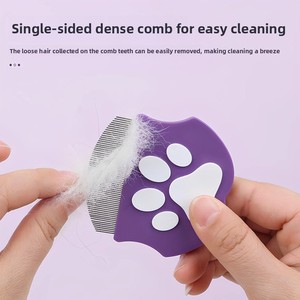 Mini Peine Facial para Mascotas, Perros Pequeños y <span class=keywords><strong>Gatos</strong></span>, Acero Inoxidable y PP, Diseño Simple, Cerdas Finas, Herramienta para Eliminar el Pelo - Cuidado de Cachorros - Product Image 4