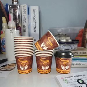 แก้วกระดาษแบบกำหนดเอง ขนาด 4 ออนซ์ ผนังชั้นเดียว สำหรับกาแฟร้อน พิมพ์ลายครั้งเดียว เหมาะสำหรับงานปาร์ตี้หรือซื้อกลับบ้าน - Product Image 2