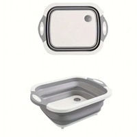 Planche à découper pliable et écologique à double usage Antibactérien Antidérapant Multifonctionnel Plastique Collant Bloc à découper Boîte emballée