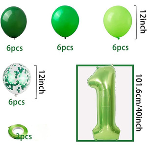 Ballon en aluminium vert chiffre 40 pouces Dinosaure pour garçons, Bannière Joyeux <span class=keywords><strong>Anniversaire</strong></span> Jungle, Accessoires de fête, Ballon d'<span class=keywords><strong>anniversaire</strong></span> pour enfants - Product Image 6