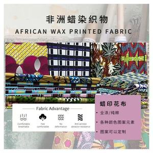 100% Polyester Anti-Pilule Cire Africaine Tissu Double Face Imprimé Géométrique pour Filles Doublure Rideaux Vêtements Entoilage Sacs - Product Image 6