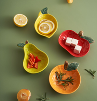Juego de Platos de Cerámica Ecológicos, Duraderos y Desechables de 2 Piezas, Pintados a Mano, para Servir Aperitivos en Fiestas