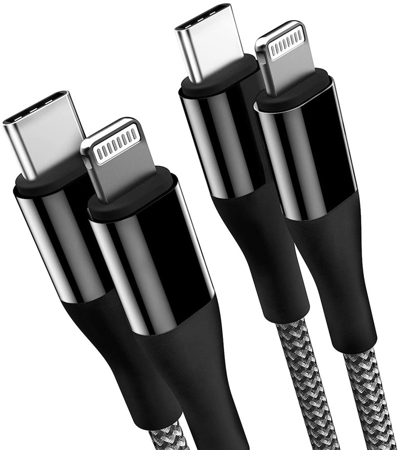 Pretty quality new model braided usb cable type c to lighting data charger cable for phone 11/12/pro