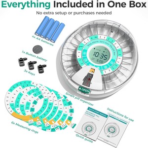 Distributeur de pilules électronique intelligent en plastique ABS, portable, multifonction, avec alarme programmée, rappel de médicaments, écologique, hebdomadaire - Product Image 5