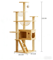 Arbre à chat de luxe avec structure d'escalade et nid, design spatial