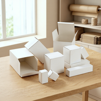 Boîte d'emballage en carton kraft de couleur ivoire sur mesure, boîte en papier cartonné blanc, boîte pliante imprimée, petite boîte en carton pour cadeau