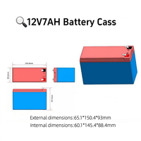 Gelbe 12V 7Ah 18650 Batteriebox aus ABS-Kunststoff, Leeres Aufbewahrungsgehäuse für 12V7Ah Lithium-Ionen-Batterie, Ersatz-Außenhülle ohne Zubehör