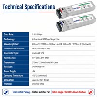 Módulo Transceptor Nufiber SFP+ 10G BIDI BX60 60km 1270/1330nm Simplex LC SMF DDM para Computación en la Nube y Redes Extremas