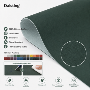 Tissu d'ameublement <span class=keywords><strong>en</strong></span> cuir silicone ignifuge, imperméable, facile à nettoyer, à grain litchi, antibactérien, pour canapé, meubles et intérieur de voiture - Product Image 1