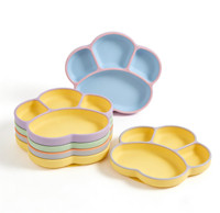 Assiette en silicone sans BPA, forme patte mignonne, personnalisable ODM/OEM, non toxique, avec base à ventouse, ensemble de vaisselle sécurisé pour l'alimentation
