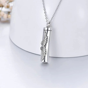 Joyería de cremación de acero inoxidable, colgante de recuerdo de dragón/ala de Ángel, cenizas de hueso, promesa, regalo de joyería conmemorativa - Product Image 2