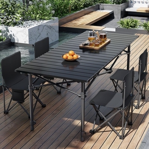 Table pliante portable moderne en aluminium pour l'extérieur, table stable en acier au carbone pour le camping - Product Image 1
