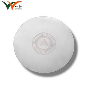 Promotional Items Simple Round <b>Silver</b> Engraved Laser Metal Table <b>Coasters</b> for Drinks - Product Image 4