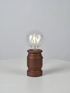 Lampe de table en bois moderne, ampoule LED E27, 2700K blanc chaud, base cylindrique ronde, couleur chocolat, utilisation en intérieur, salon - Product Image 2