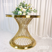 moderne Offre Spéciale pour de meubles de mariage de haute qualité table à gâteau ronde en acier inoxydable doré table à gâteau