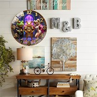 Jam Kaca Bundar 30cm Custom untuk Pecinta Buku dengan Kutipan Favorit