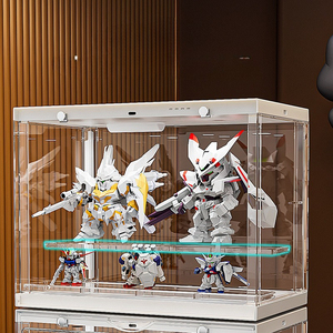 Vitrina de exhibición de cajas sorpresa de acrílico con luz de inducción magnética, estante de almacenamiento de CD con LED activado por sonido, a prueba de polvo y transportable - Product Image 2