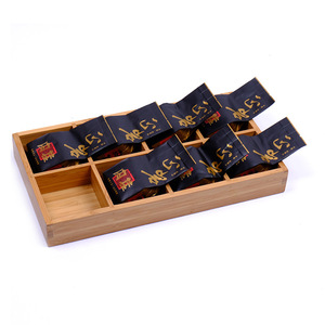 Caja de almacenamiento de té de 8 compartimentos, dividida en compartimentos para guardar bolsitas de té, adecuada para uso doméstico, sirviendo como bandeja de bambú - Product Image 3