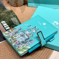 Coffret Cadeau 2 Pièces : Carnet en Cuir PU et Stylo Roller avec Illustration Graffiti Turquoise – Souvenir Publicitaire en Gros