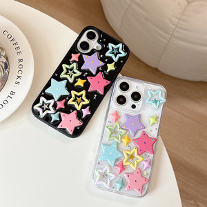 Nuova <span class=keywords><strong>Cover</strong></span> <span class=keywords><strong>Trasparente</strong></span> con Glitter Scintillanti a Stella 3D Color Macaron per <span class=keywords><strong>iPhone</strong></span> 17 16 15 14 Pro Max, con Protezione Anti-Caduta - Product Image 1