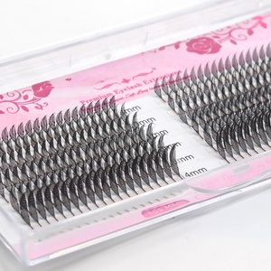 6D <b>Volume</b> <b>Lashes</b> Heat Bonded Short Stem Premade Fans 0.07mm Ultra Black False Eyelashes - Product Image 4