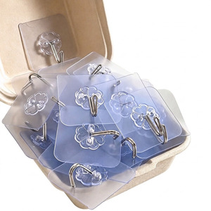 Crochets muraux adhésifs transparents fiables, imperméables et sans trace pour le rangement dans la <span class=keywords><strong>cuisine</strong></span>, la salle <span class=keywords><strong>de</strong></span> bain et la chambre - Product Image 1