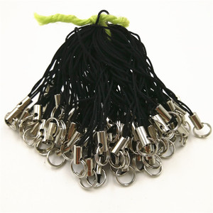 Black 10mm Double-Loop Phone Strap Metal Lanyard For Mobile Phone Usb Flash Drive Wholesale 100 Pieces Bundle - Product Image 1