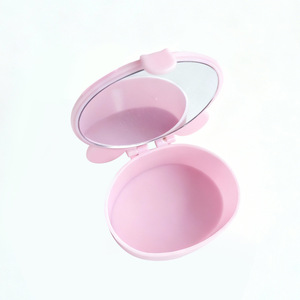 Pink Bear Shape Plastic Storage <b>Box</b> With <b>Mirror</b> Jewelry Organizer For Desk Use - Product Image 3