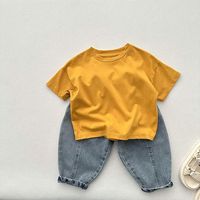 Celana Jeans Anak Musim Semi dan Gugur, Celana Denim Longgar untuk Bayi Laki-laki, Celana Kasual Modis untuk Anak-anak