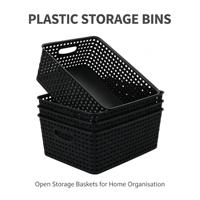 Caixas de Armazenamento Plásticas em Várias Cores, Cestos Organizadores para Cozinha, Escritório, Banheiro, Brinquedos e Casa
