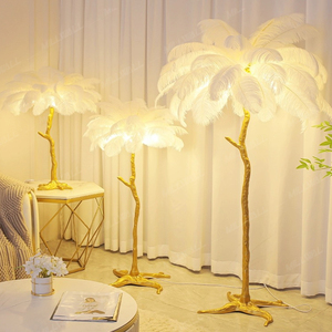 Plume d'autruche Led Plancher Moderne Nordique De Luxe Branche D'arbre Intérieur Debout Lumière Résine Cuivre Plume d'autruche LED <span class=keywords><strong>Lampadaire</strong></span> - Product Image 3