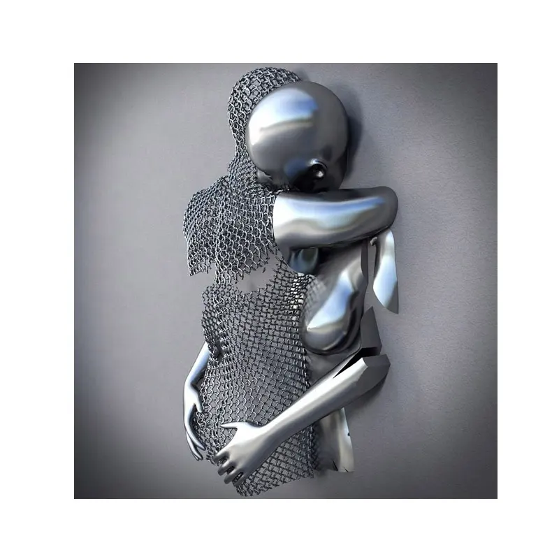 Metal Art Love Design Stainless Steel Modern Human Body Wall Sculpture