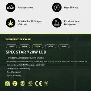 Wholesale Price High Power Smart 1000W 800W 720W Led Grow Lamp For Indoor Commercial Plant Grow