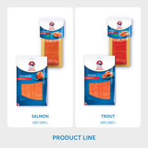 Filetes de salmón ahumado congelado en rodajas de 100 g, venta al por mayor del fabricante - Product Image 5