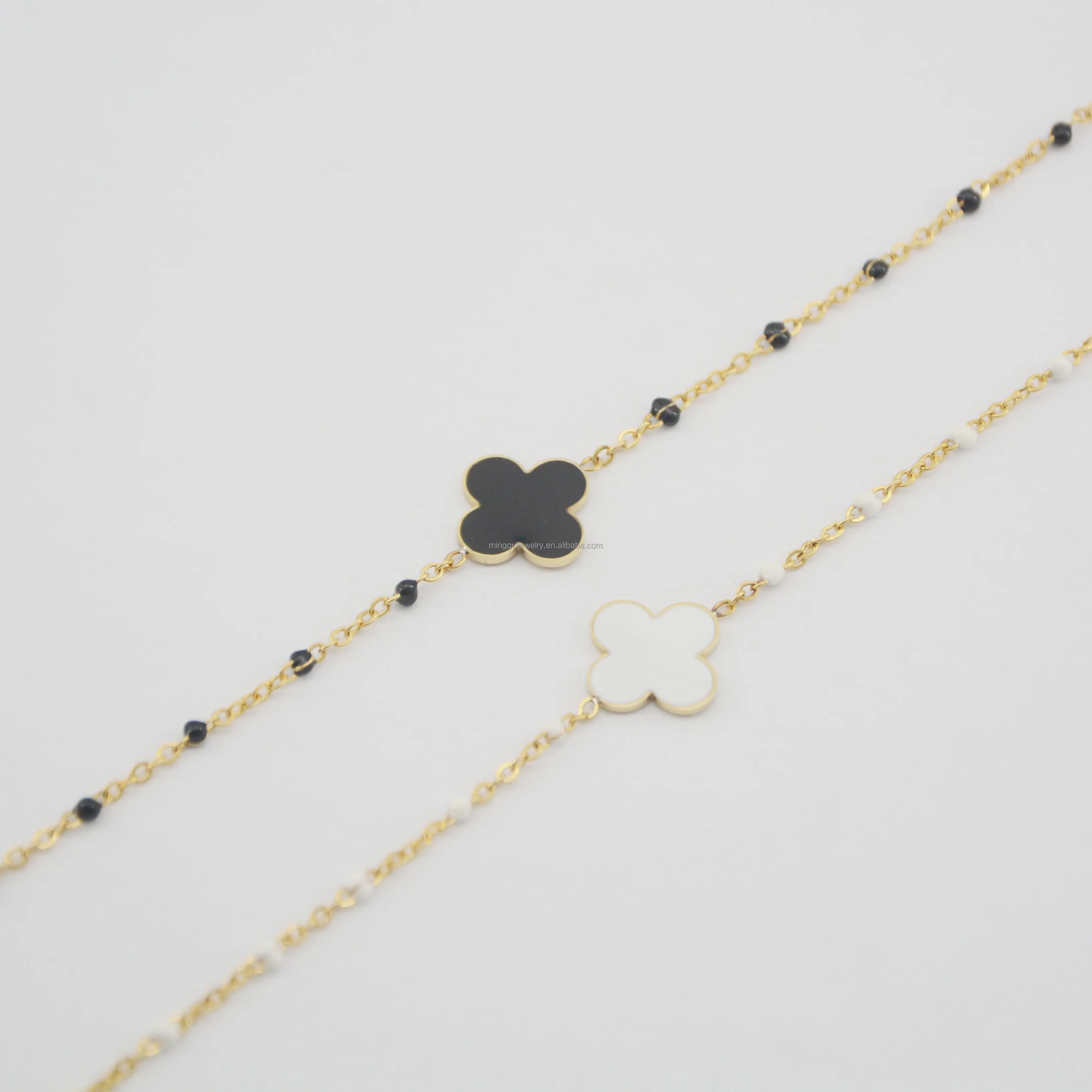 Fashion Jewelry Cross Minimalist Gold Color beads Charm Bracelets Bangles Link Chain stainless steel Bracelet